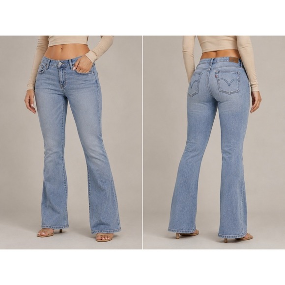 Lee Denim - Levi's 515 Bootcut Jeans Women's 14M Light Wash Stretch Mid Rise Denim